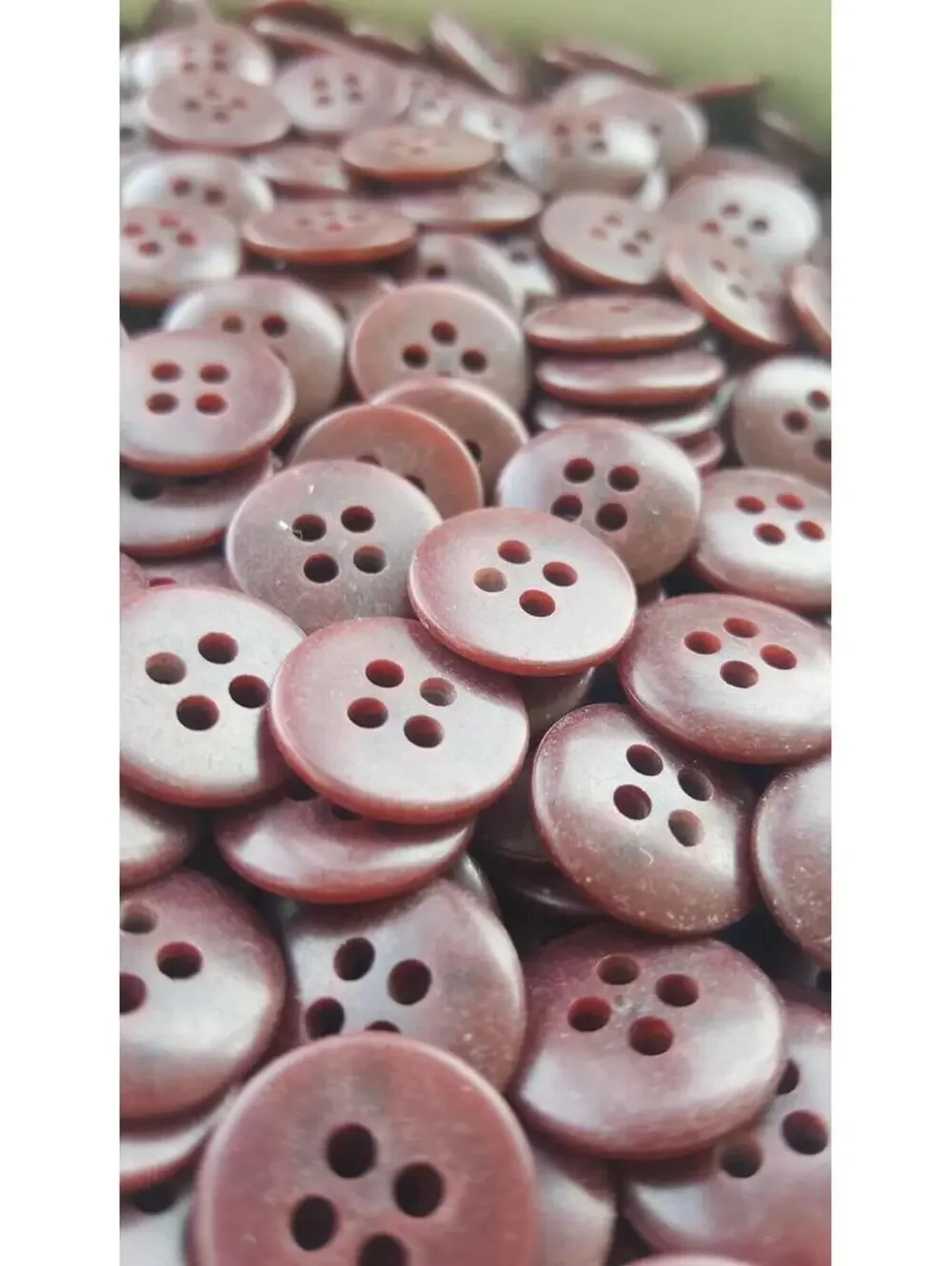 Plum Beauty Buttons (sm), 4 Hole Sewing/Crafts Buttons 15mm - 24 Pieces (085)